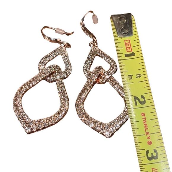 NWOT crystal interlock rose gold drop earring - Picture 3 of 3